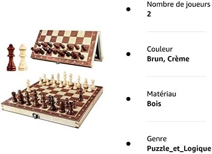 Jeu d'échecs portable en Bois