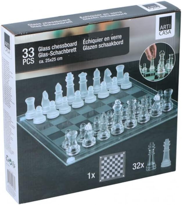 Jeu d'échecs design en verre élégant