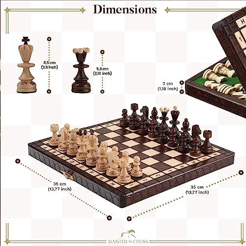 Jeu d'échec design bois brun